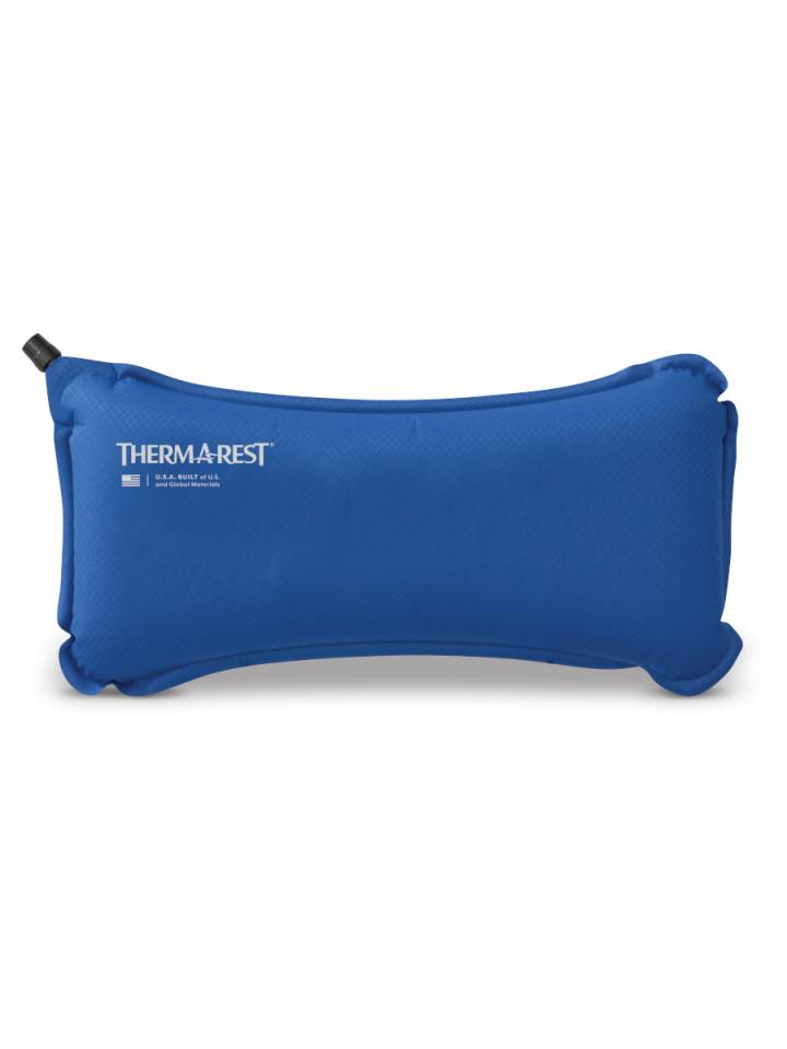 Self inflating outlet lumbar pillow